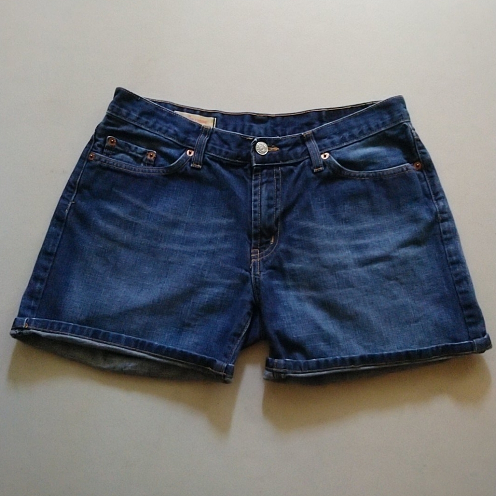 Red Engine Jean Shorts